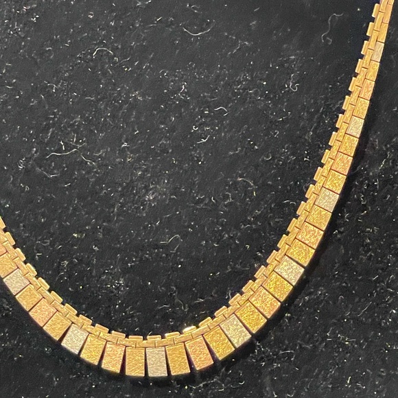Vintage 14K Solid Gold Heavy Tricolor Cleopatra necklace Heavy’ Italy - Picture 16 of 16